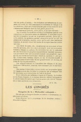 Les Congrès.
