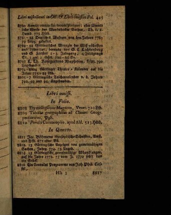 445-448, Libri omissi.
