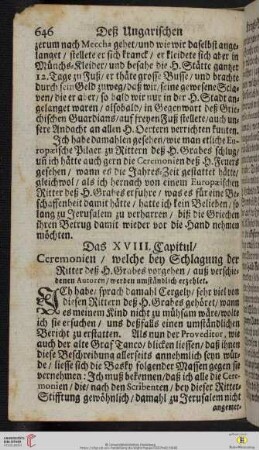 Das XVIII. Capitul