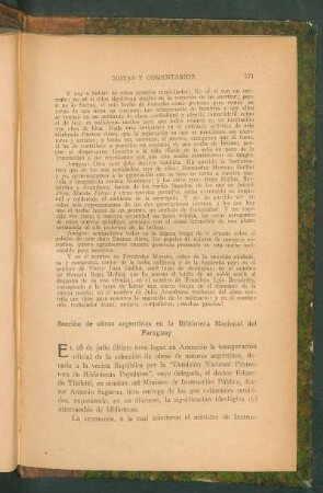 Sección de obras argentinas en la Biblioteca Nacional del Paraguay