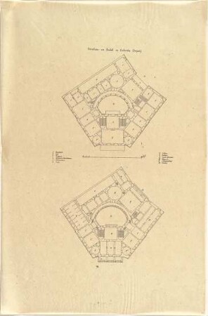 Stegmann, Carl von; Karlsruhe; Privathaus am Rondel - Grundrisse