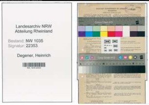 Entnazifizierung Heinrich Degener , geb. 28.02.1909 (Schlosser)