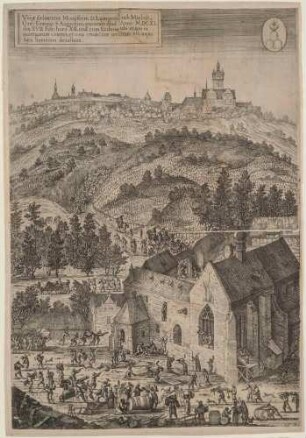 Die Verwüstung des Augustinerklosters zum Heiligen Laurentius in Psovka bei Melnik (heute Stadtteil Pšovka in Mělník in Tschechien) am 17. Februar 1611
