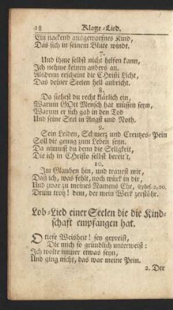 Lob-Lied einer Seelen die die Kindschaft empfangen hat.