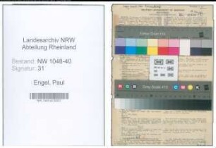 Entnazifizierung Paul Engel , geb. 18.08.1914 (Richter)