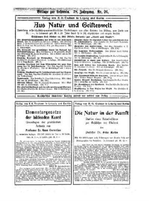 Beilage zur Lehrerin : 28.Jahrgang Nr.26