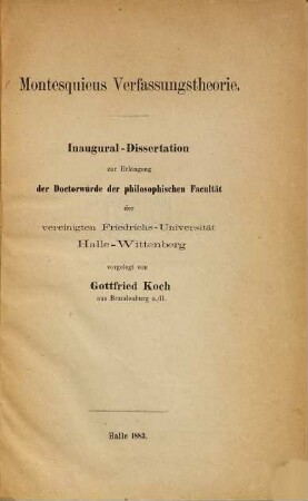 Montesquieus Verfassungstheorie