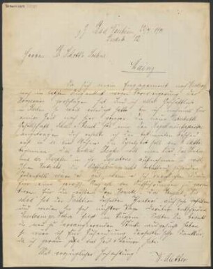Brief an B. Schott's Söhne : 22.07.1901