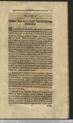 Beylage B. Theilungs-Receß über die Hochsel. Churfürstin Dorothea Verlassenschaft