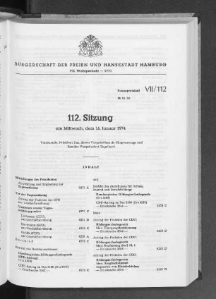 112. Sitzung