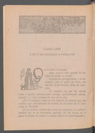 Capítulo LXXV - Carta de Dolores a Panalito