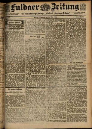 Erste Ausgabe vom Mittwoch, den 10. Mai 1899.