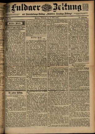 Erste Ausgabe vom Mittwoch, den 10. Mai 1899.