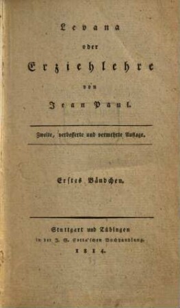 Levana, oder Erziehlehre, 1