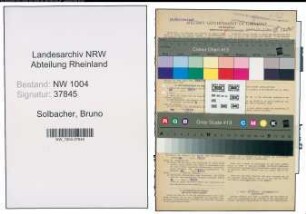 Entnazifizierung Bruno Solbacher , geb. 02.09.1899 (Schlosser)