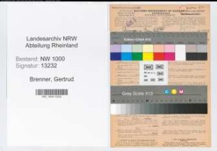 Entnazifizierung Gertrud Brenner, geb. 03.12.1893 (Kontoristin)