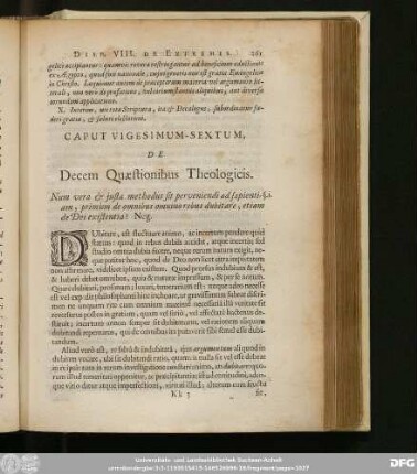 Caput Vigesimum-Sextum, De Dexeum Quaestionibus Theologicis.