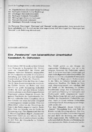 Eine „Fensterurne“ von kaiserzeitlichen Urnenfriedhof Kasseedorf, Kr. Ostholstein.