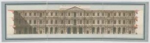 Fischer, Carl von; Paris (Frankreich); Louvre - Hoffassade (Ansicht, Schnitt)