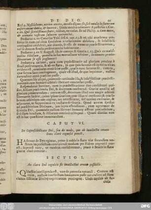 Sectio I. An clara Dei cognitio sit intellectui creato possibilis.