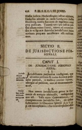 Sectio II. De Jurisdictione Personali.