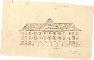 Billing, Hermann; Karlsruhe (Baden-Württemberg), Ritterstr.; Bebauung Ettlinger Tor, Städtische Feuerwache - Fassade an der Ritterstraße, Variante (Ansicht)
