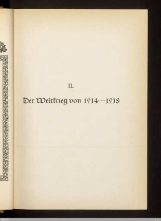 II. Der Weltkrieg von 1914-1918
