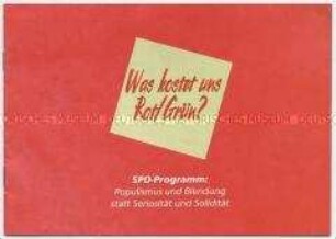 Werbeschrift der CDU mit Polemik gegen das Programm der SPD