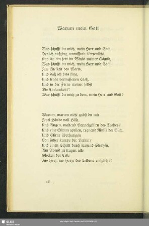 Warum mein Gott