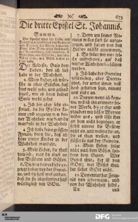 Die dritte Epistel St. Johannis.