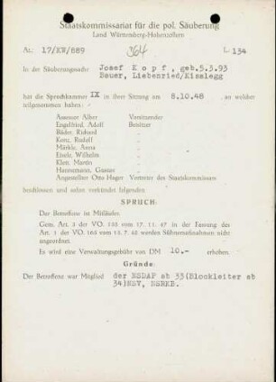 Kopf, Josef