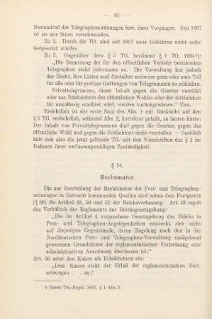 § 14. Rechtsnatur