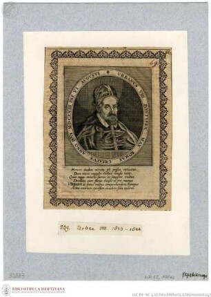 Matthaeus Merian: Theatrum Europaeum. Frankfurt a. M., 1633-1738, Urban VIII., Papst, Porträt