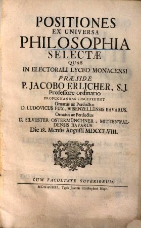 Positiones Ex Universa Philosophia Selectae