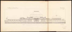 Ausstellungsgebäude für eine Gartenbaugesellschaft Schinkelwettbewerb 1907: Ansicht Hauptfassade 1:100