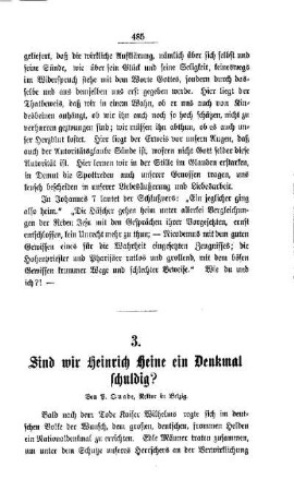 Sind wir Heinrich Heine ein Denkmal schuldig?