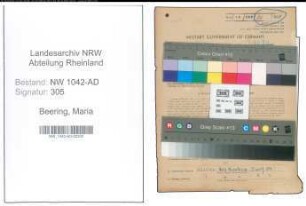 Entnazifizierung Maria Beering , geb. 02.09.1922 ()