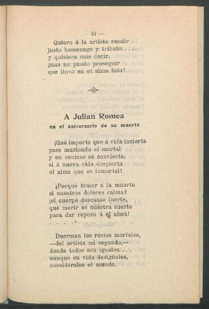 A Julián Romea : en el aniversario de su muerte