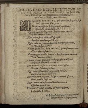 Ad Reverendum, Eruditione Et Pietate Ornatissimum Virum, Dn. Johannem Kerfeldium, ...