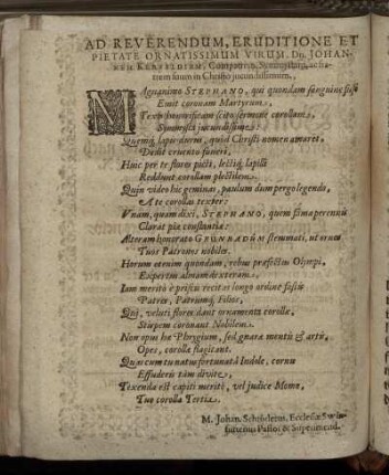 Ad Reverendum, Eruditione Et Pietate Ornatissimum Virum, Dn. Johannem Kerfeldium, ...