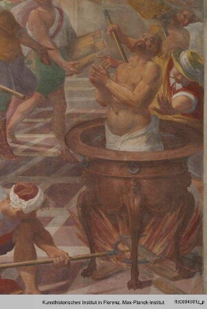 Zyklus mit Martyrien der Apostel und Tugendallegorien : Martyrium des Johannes