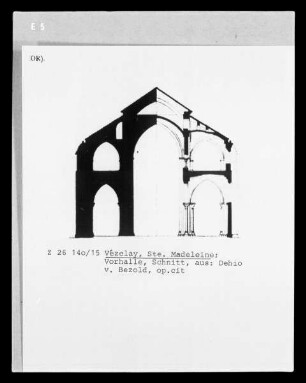 Vézelay, Querschnitt der Vorhalle der ehemaligen Abteikirche Sainte-Marie-Madeleine