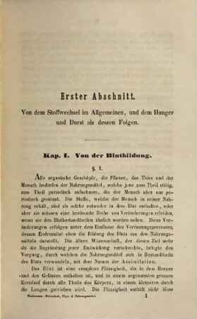Physiologie der Nahrungsmittel : ein Handbuch der Diätetik ; Friedrich Tiedemann's Lehre "von dem Nahrungsbedürfnis, dem Nahrungstrieb un den Nahrungsmitteln des Menschen"