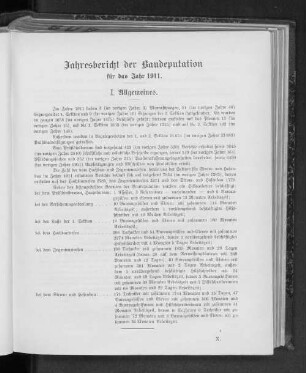 Jahresbericht der Baudeputation für das Jahr 1911.