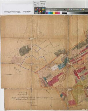 Herten (Herten), Umlegung Langenbochum, Besitzstandskarte Gem. Recklinghausen, Bauerschaften Langenbochum und Ebbelich