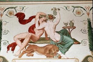 Dionysos und Hetäre beim Gelage