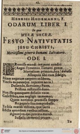 Odarum Liber I