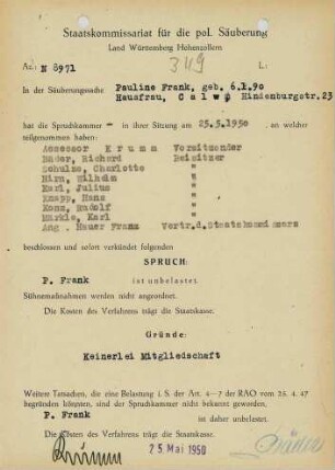 Frank, Pauline