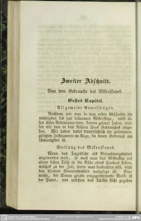 Zweiter Abschnitt. Von dem Gebrauche des Mikroskopes