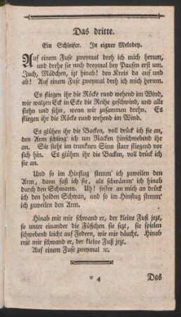 Das dritte. Ein Schleifer. Jn eigner Melodey.